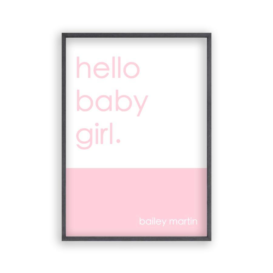 Personalized Hello Baby Girl Print - Blim & Blum