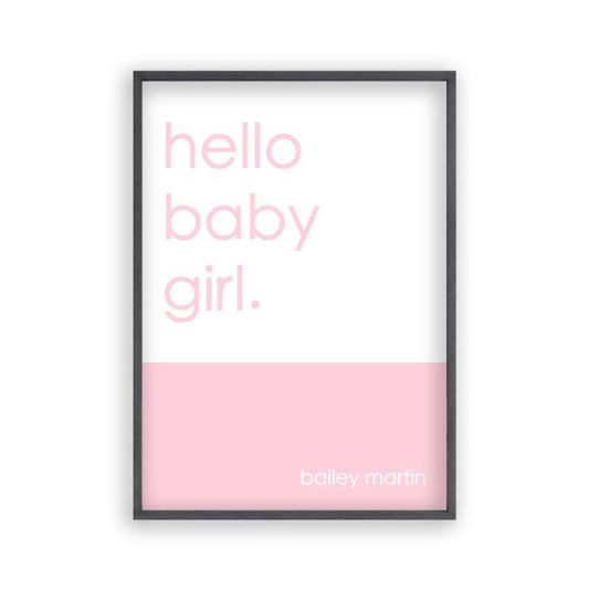 Personalized Hello Baby Girl Print - Blim & Blum