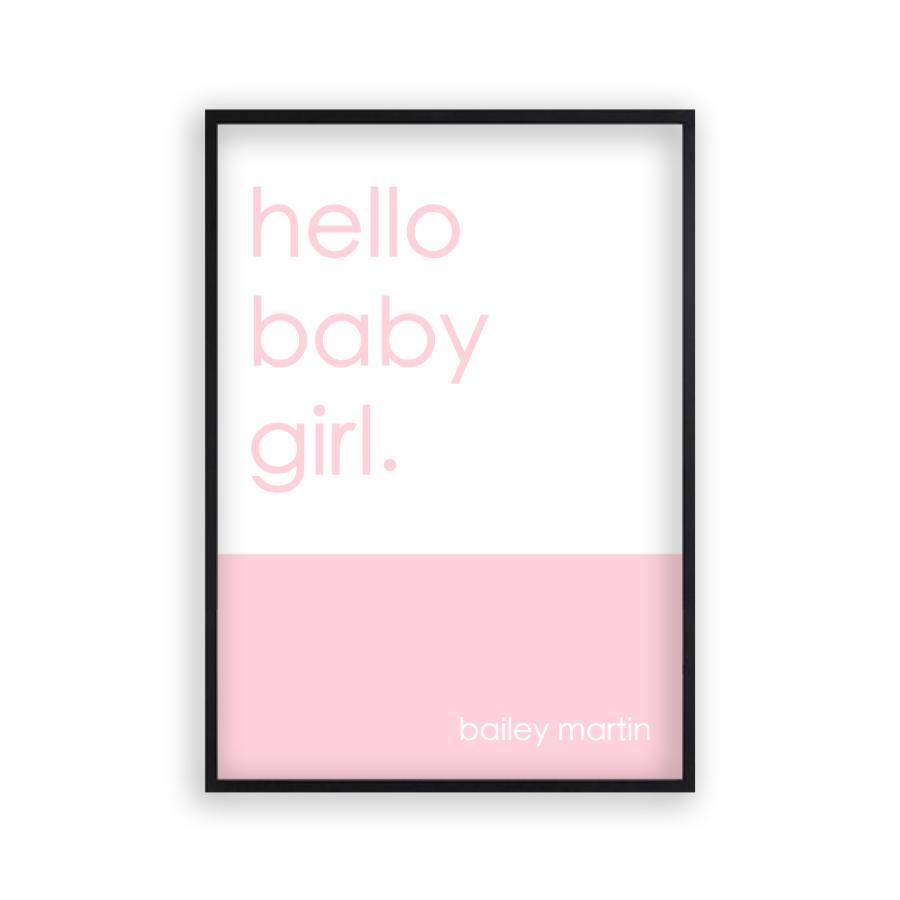 Personalized Hello Baby Girl Print - Blim & Blum