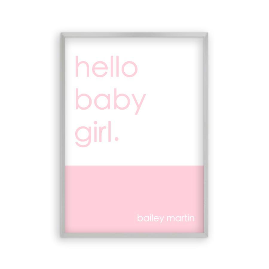 Personalized Hello Baby Girl Print - Blim & Blum