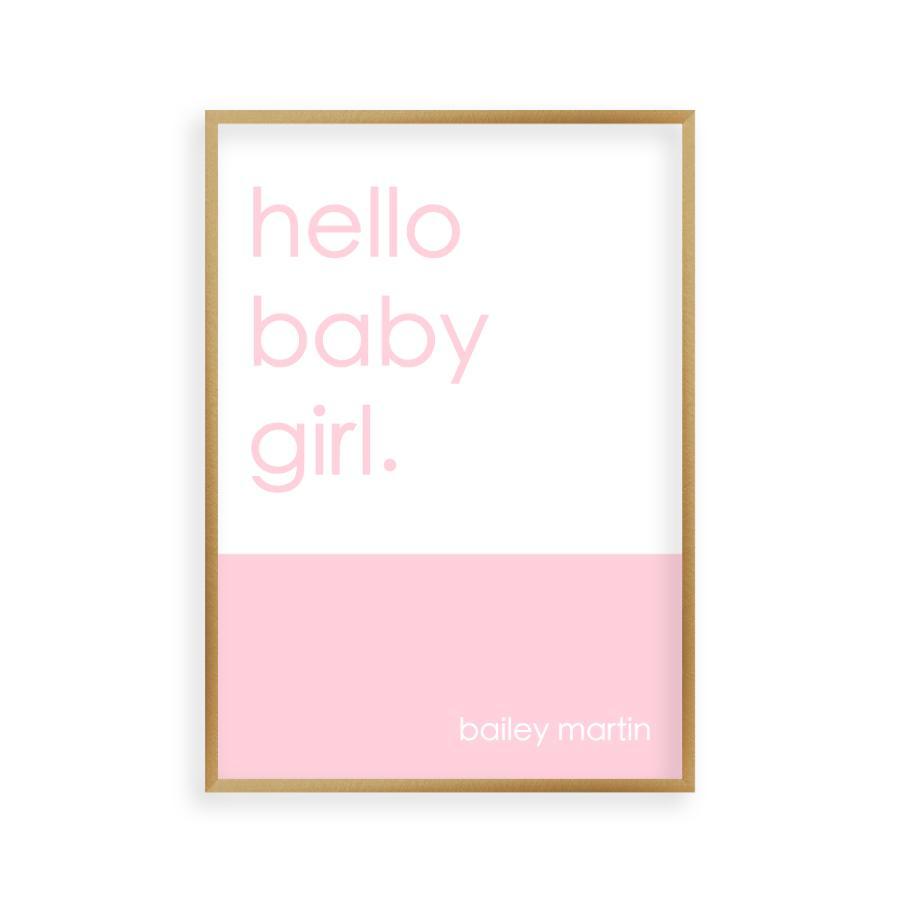 Personalized Hello Baby Girl Print - Blim & Blum