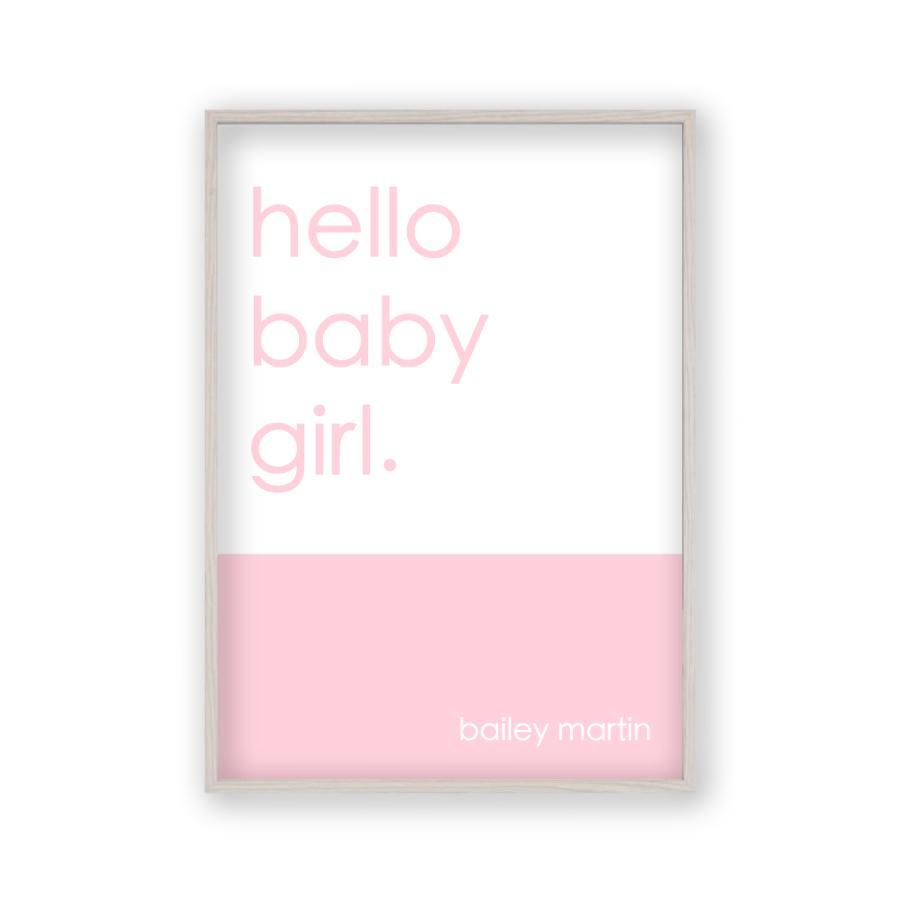 Personalized Hello Baby Girl Print - Blim & Blum