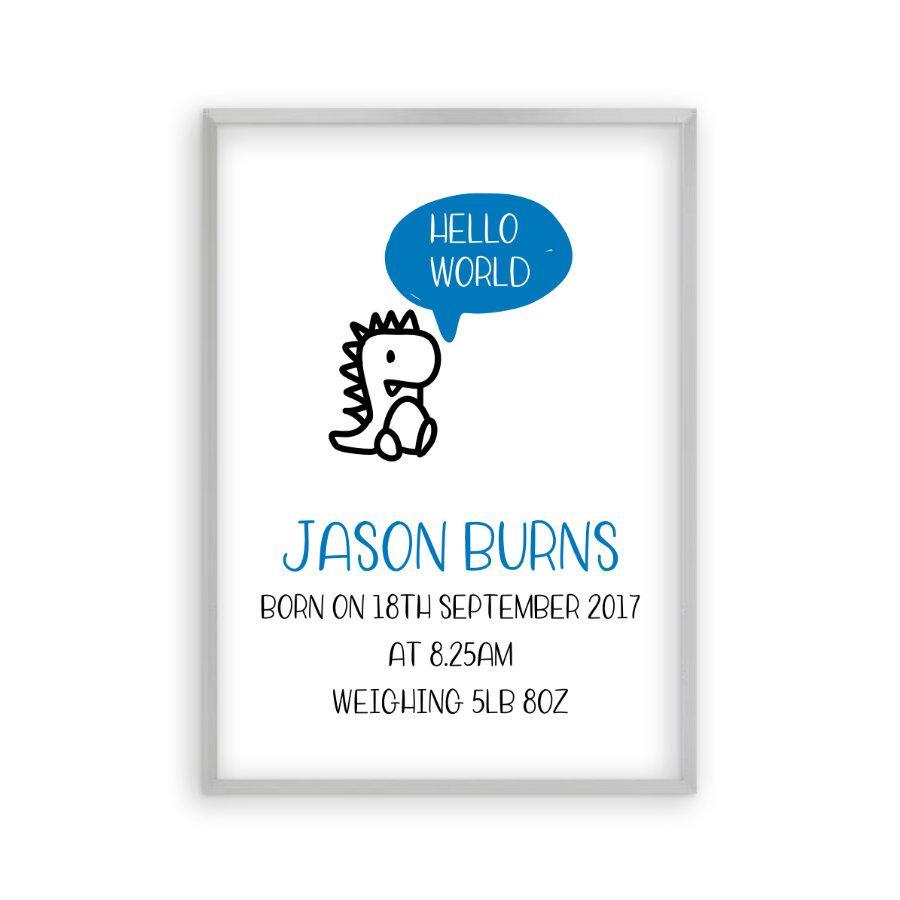 Personalized Hello World Baby Birth Print - Blim & Blum