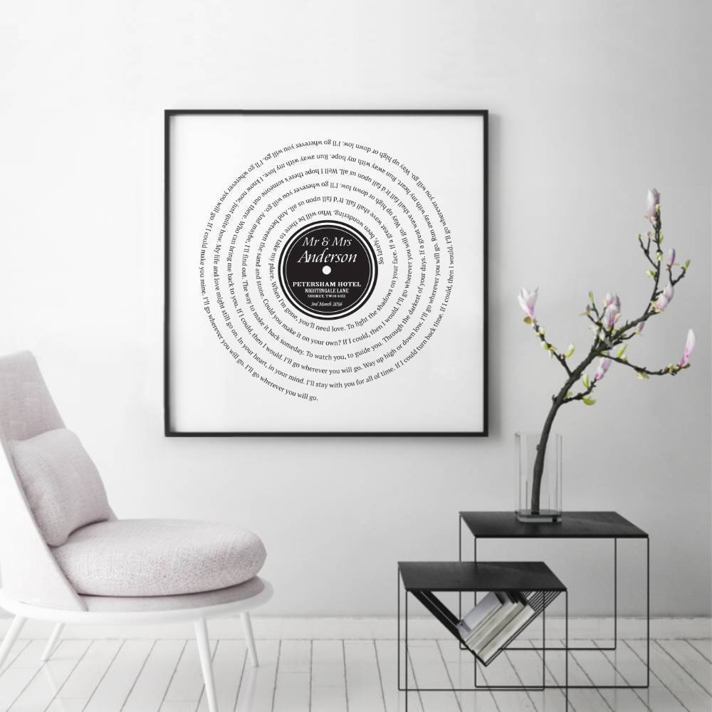 Personalized Vinyl First Dance Song Record Lyrics Print - Blim & Blum