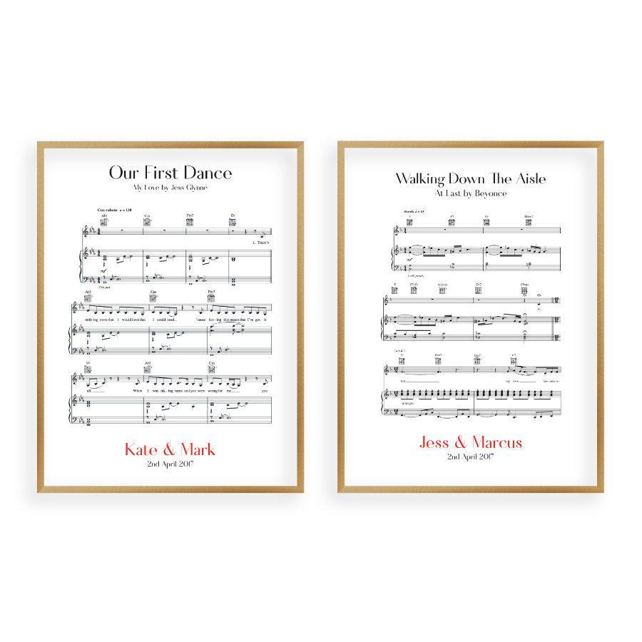 Personalized Wedding Day Sheet Music - Set Of 2 Prints - Blim & Blum