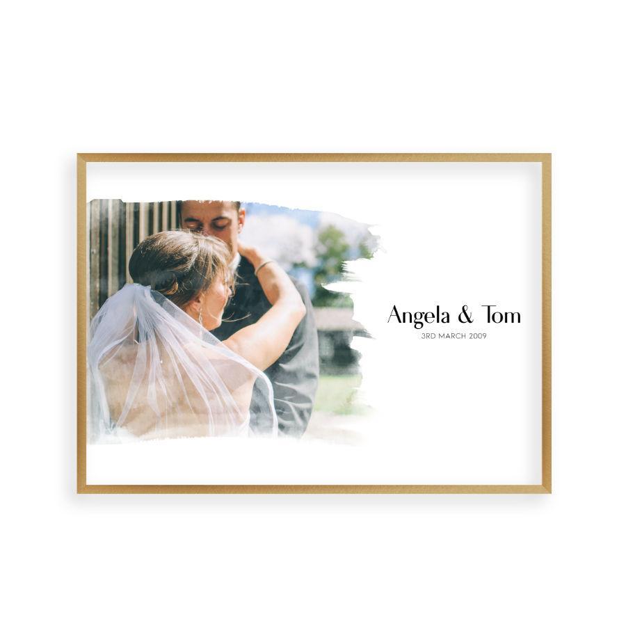 Personalized Watercolor Couple Photo Print - Blim & Blum