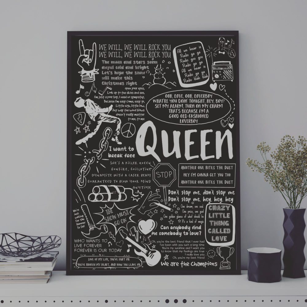 Queen Song Lyric Album Print