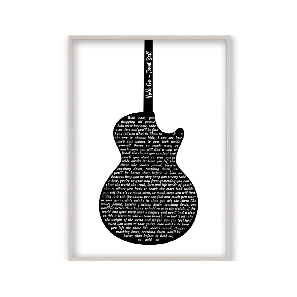 Personalized Guitar Lyrics Print