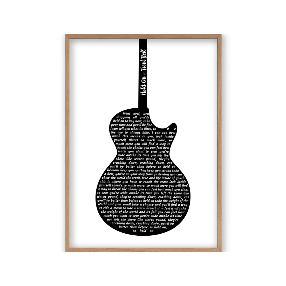 Personalized Guitar Lyrics Print