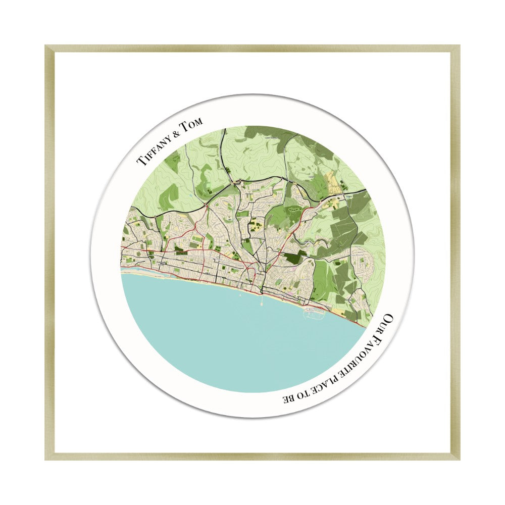 Personalized Circular Map Print