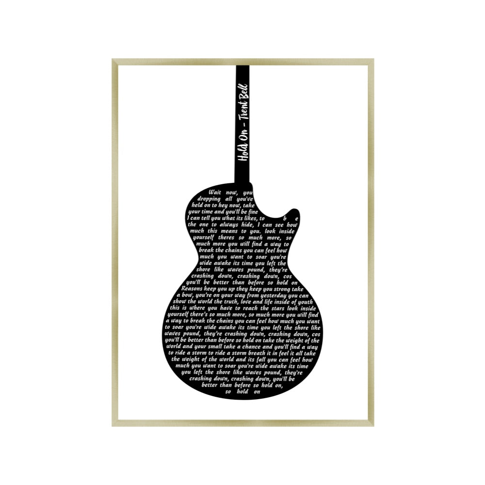 Personalized Guitar Lyrics Print