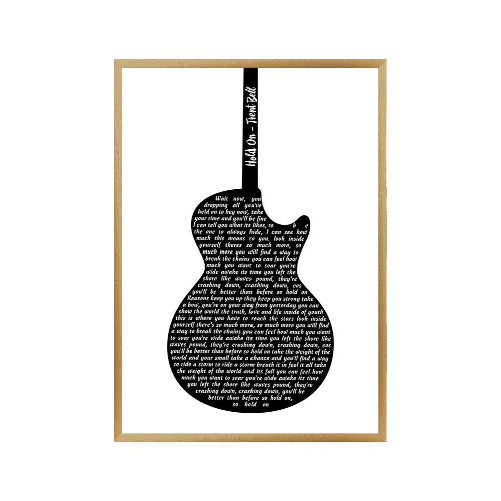 Personalized Guitar Lyrics Print