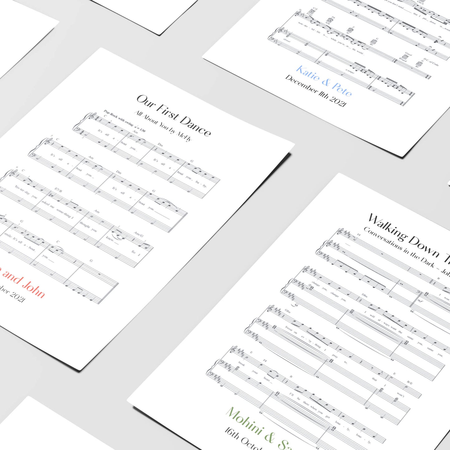 Personalized Song Sheet Music Print