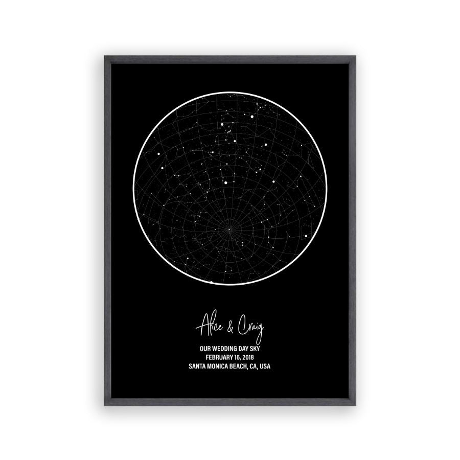 Personalised star map cotton anniversary print