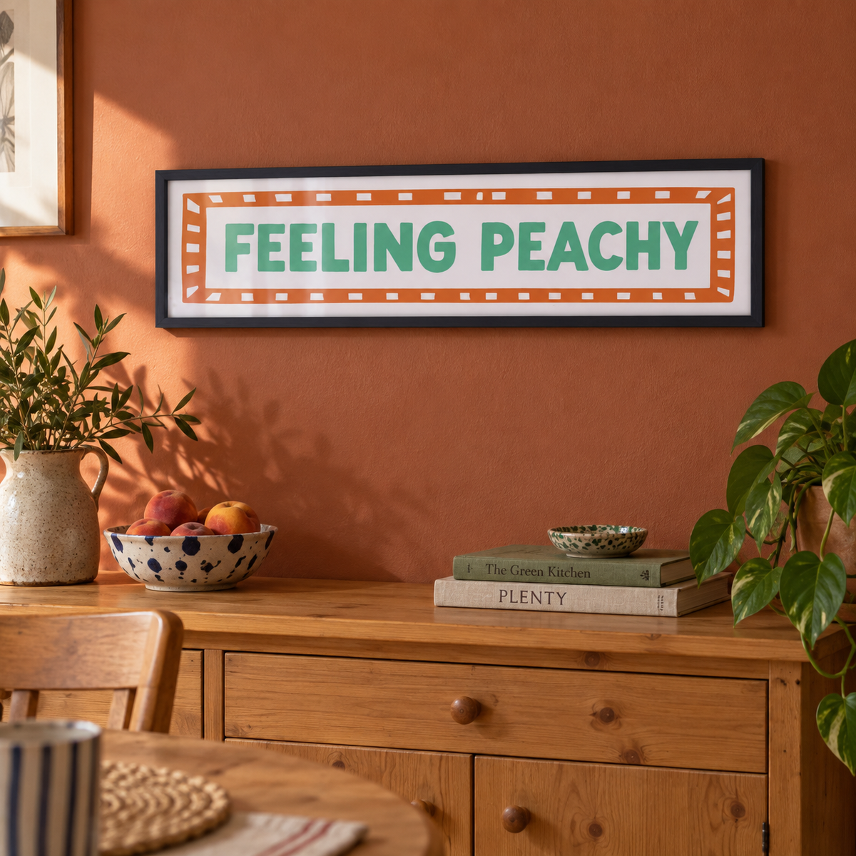 Feeling Peachy Panoramic Print in a room setting