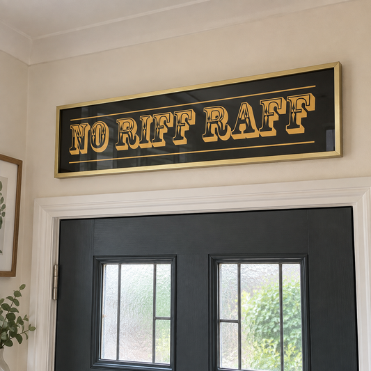 No Riff Raff Panoramic Print in a room setting