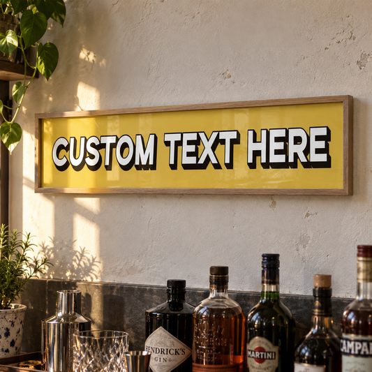 BB panorama natural 2026 | custom-text-panoramic-print-retro-bar-gallery-wall-sign | close