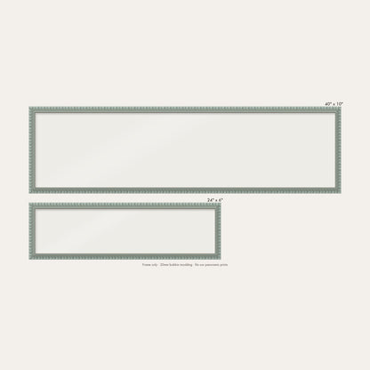 Pale Grey bobbin panoramic frame shown in both sizes, 24" x 6" and 40" x 10"