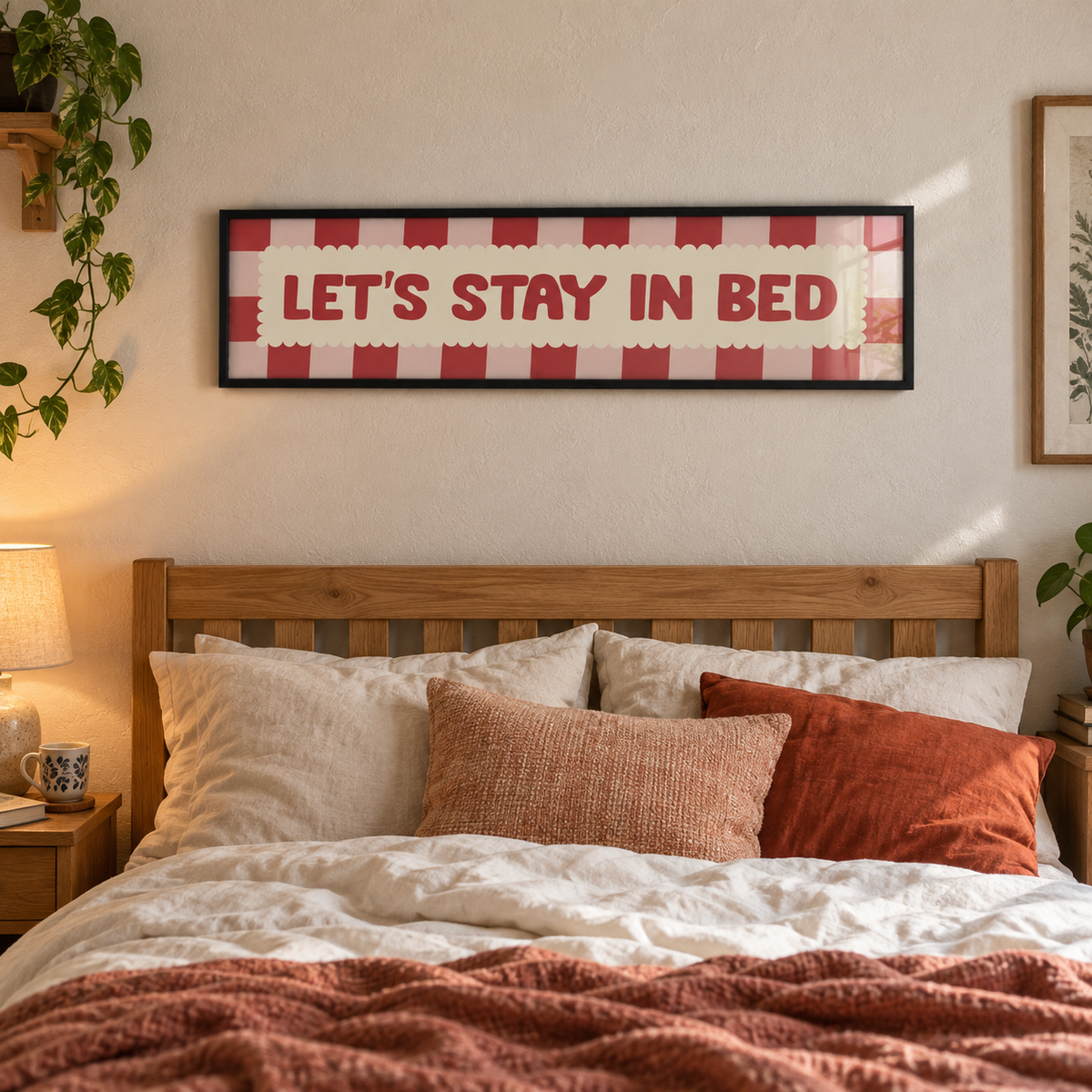 Lets Stay In Bed Panoramic Print in a room setting