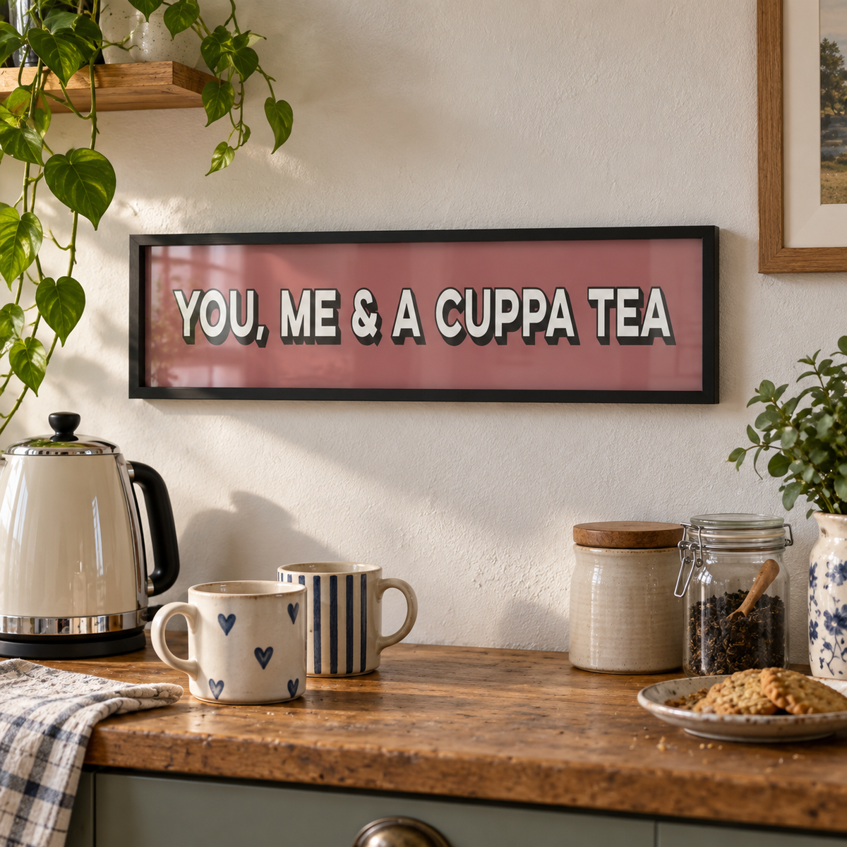 You, Me & A Cuppa Tea Panoramic Print in a room setting