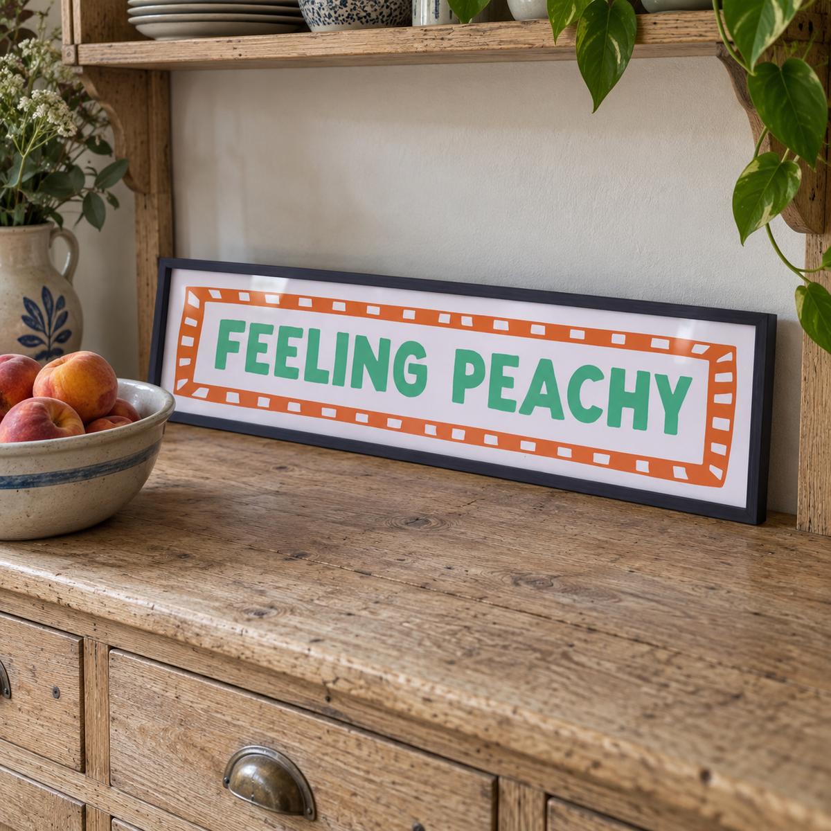 Feeling Peachy Panoramic Print in a room setting