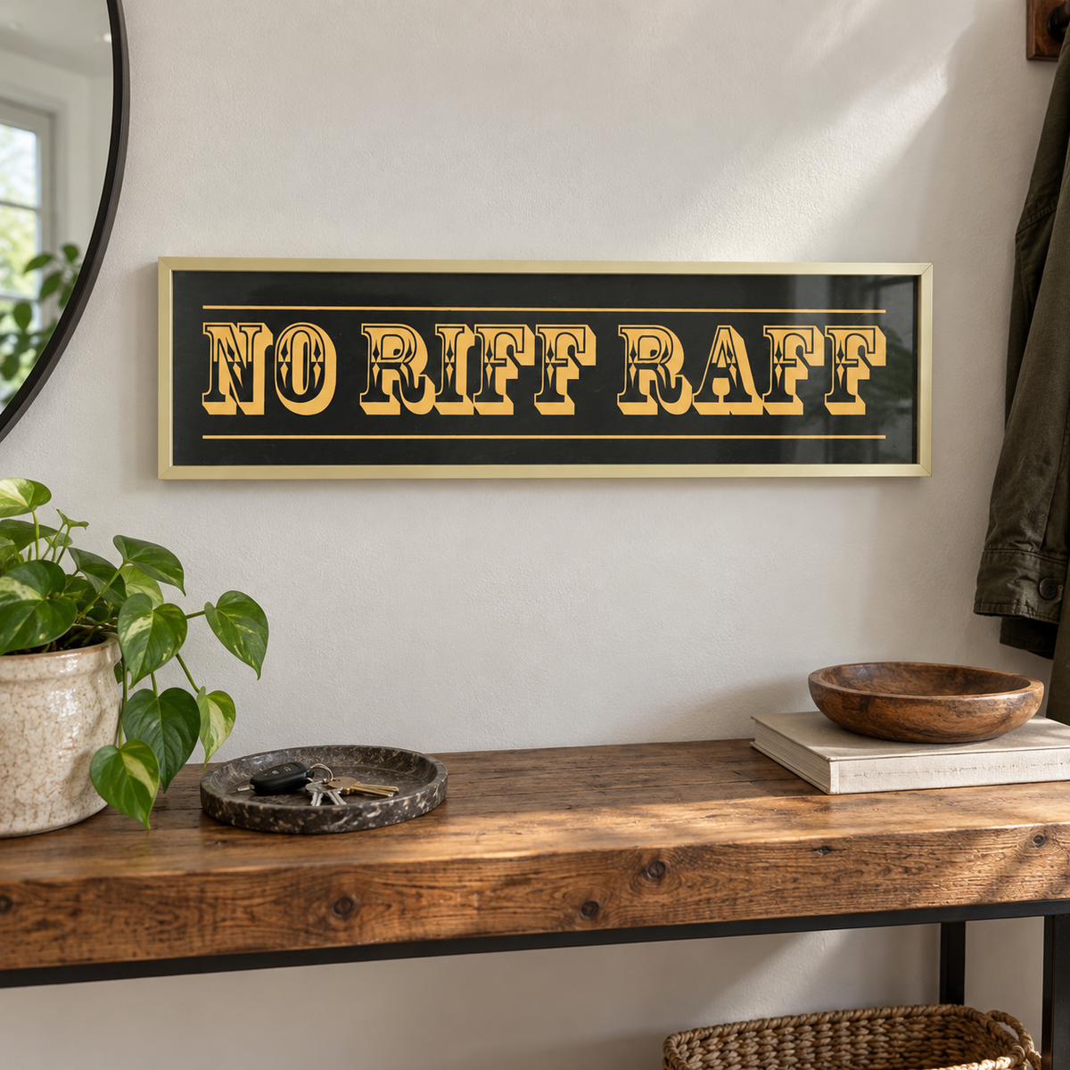 No Riff Raff Panoramic Print in a room setting