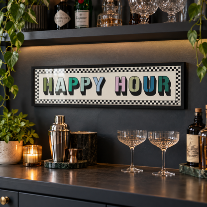 Happy Hour Panoramic Print in a room setting