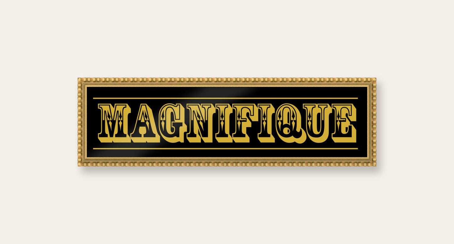 Magnifique panoramic print in a gold bobbin frame