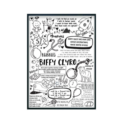 Biffy Clyro Song Lyric Album Print