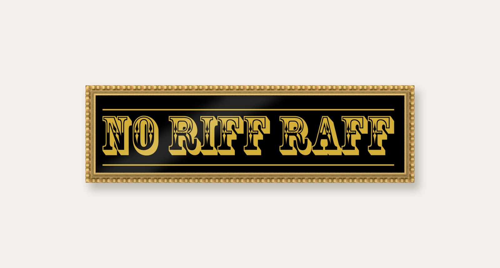 No Riff Raff panoramic print in a gold bobbin frame