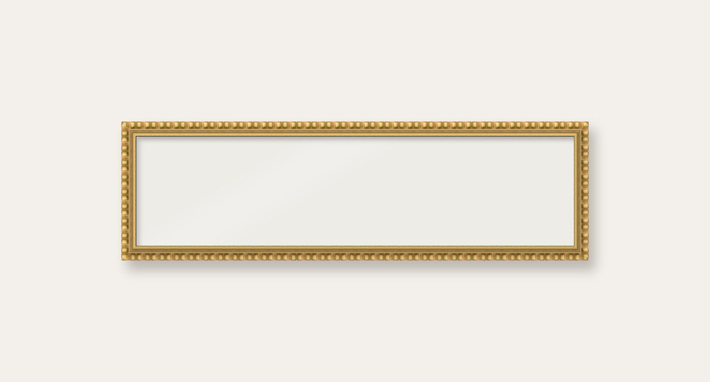 Gold bobbin panoramic frame, 24" x 6", frame only