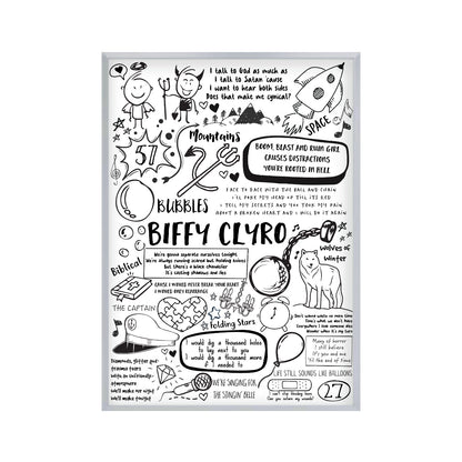 Biffy Clyro Song Lyric Album Print