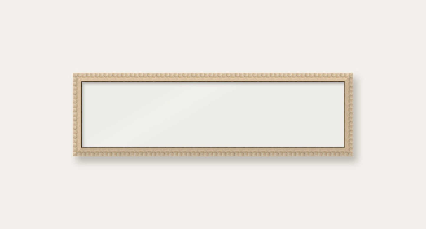 Cream bobbin panoramic frame, 24" x 6", frame only