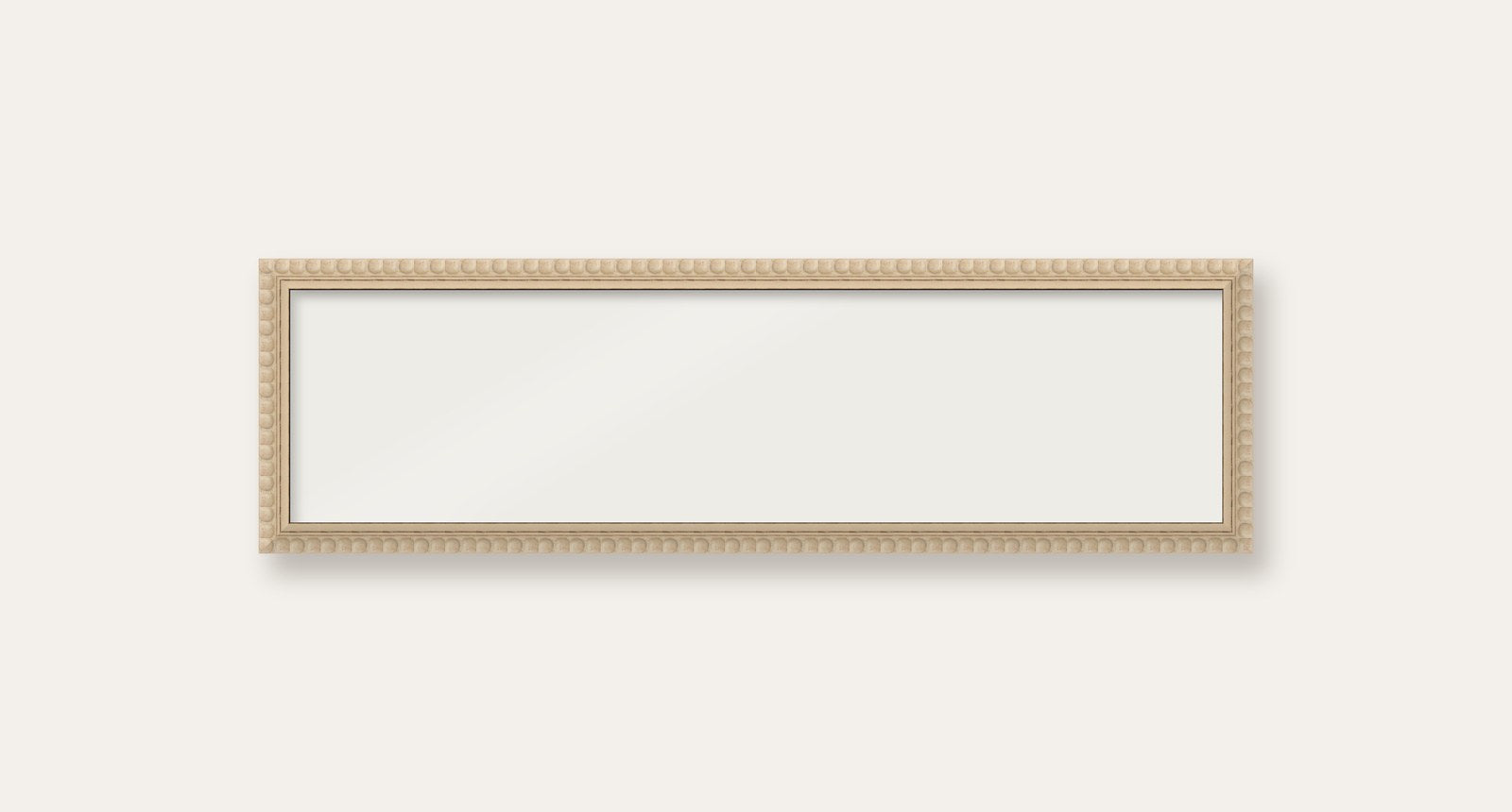 Cream bobbin panoramic frame, 24" x 6", frame only