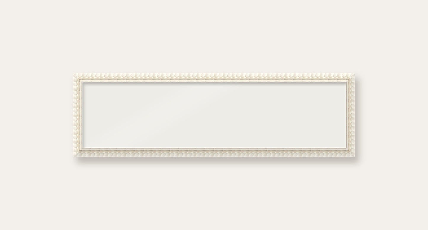 White bobbin panoramic frame, 24" x 6", frame only
