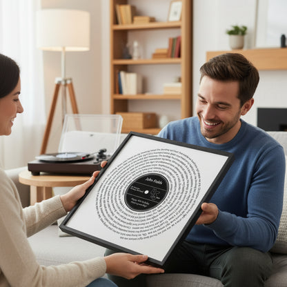 Personalized Favorite Song Lyrics Vinyl Record Print