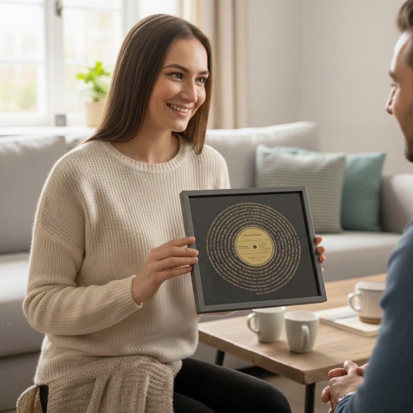 Personalized Vinyl Song Lyrics Metallic Gold Foil Print