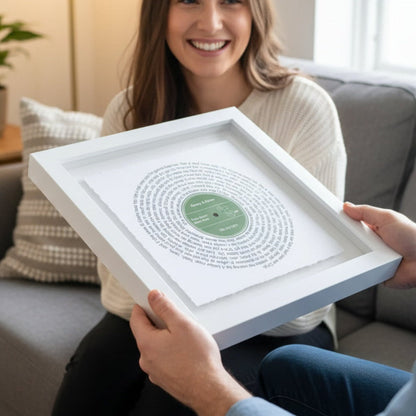 Personalized Song Lyrics Vinyl Record Float Mounted Frame
