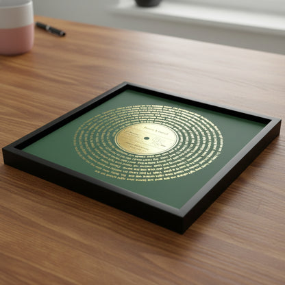 Personalized Vinyl Song Lyrics Metallic Gold Foil Print