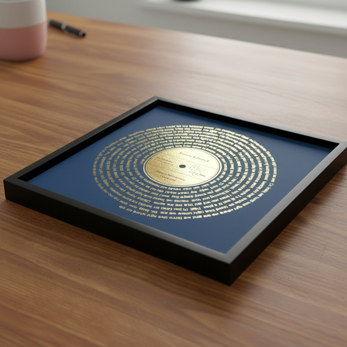 Personalized Vinyl Song Lyrics Metallic Gold Foil Print