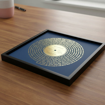 Personalized Vinyl Song Lyrics Metallic Gold Foil Print