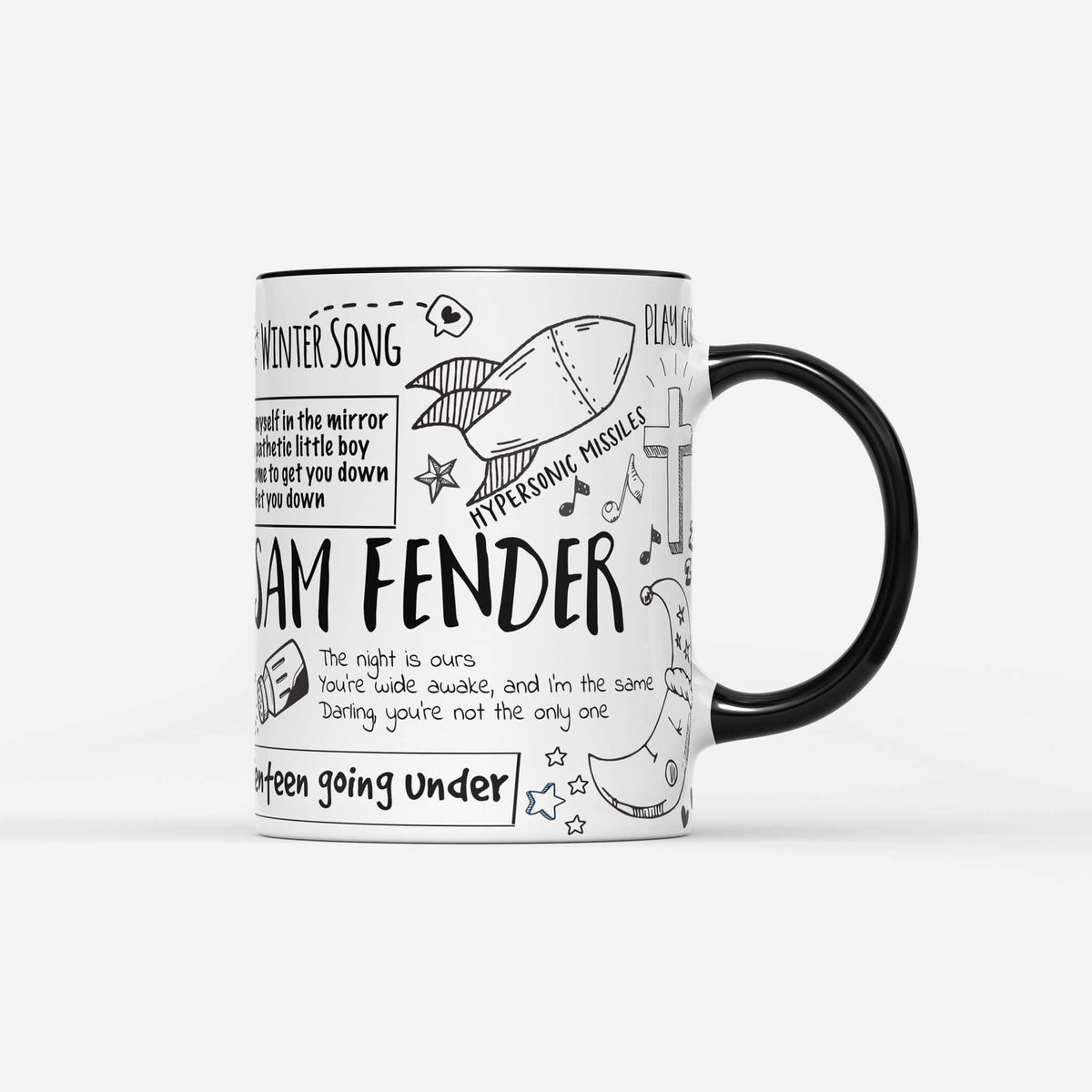 Sam Fender Doodle Lyrics Mug