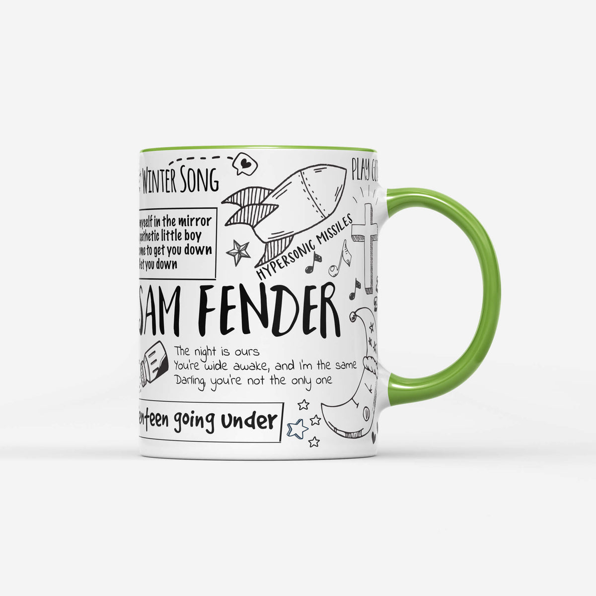 Sam Fender Doodle Lyrics Mug