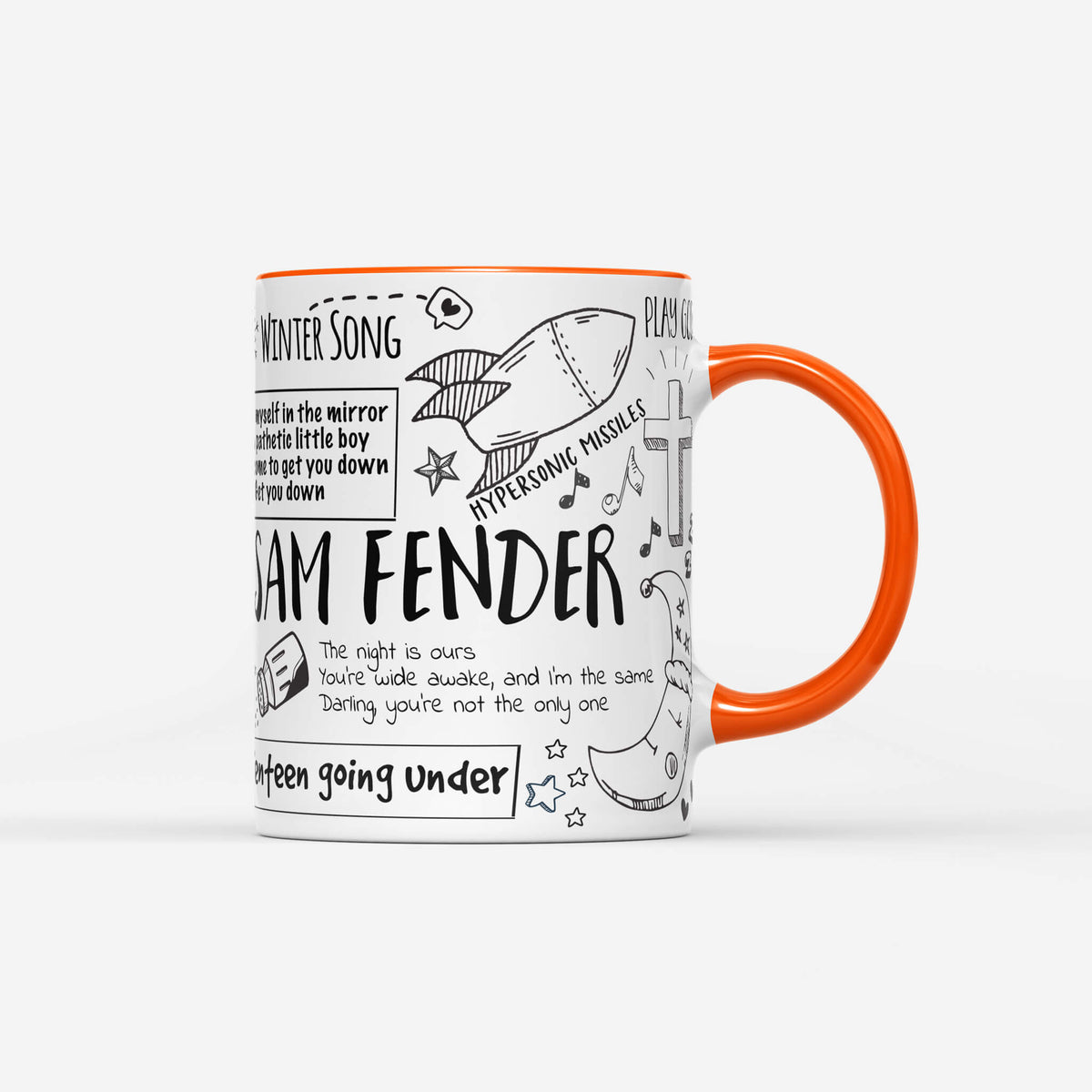Sam Fender Doodle Lyrics Mug