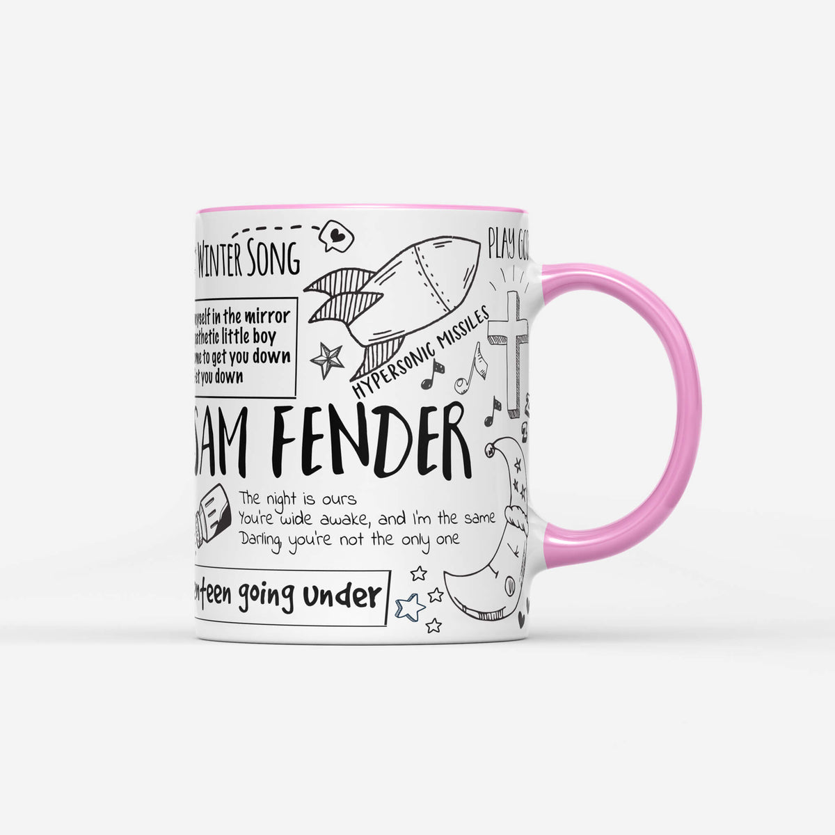 Sam Fender Doodle Lyrics Mug