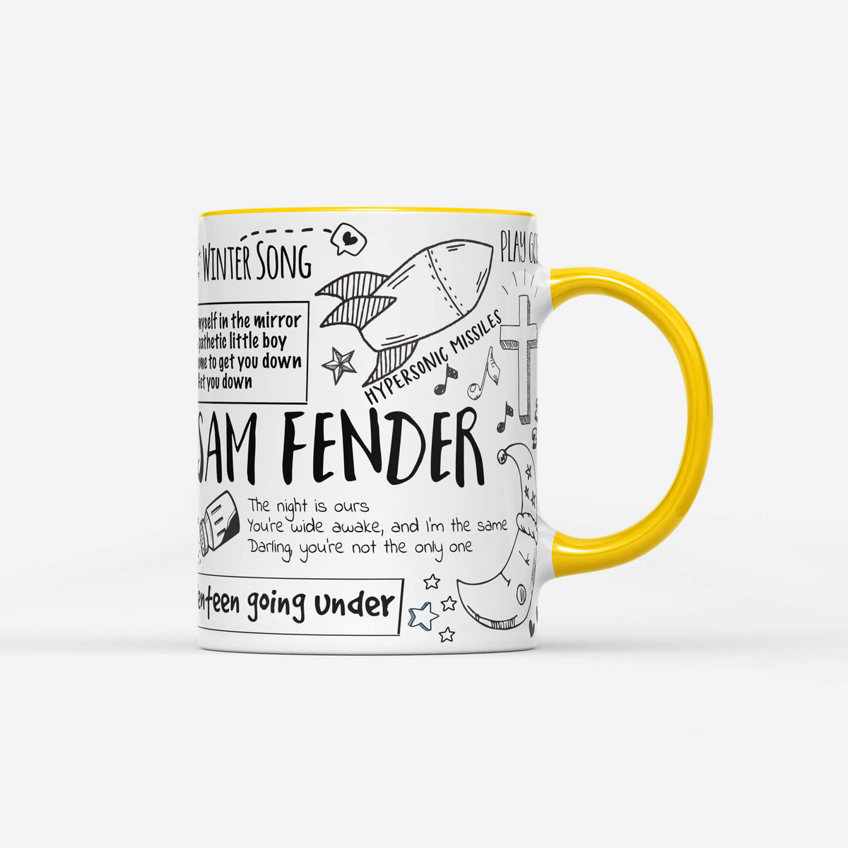 Sam Fender Doodle Lyrics Mug