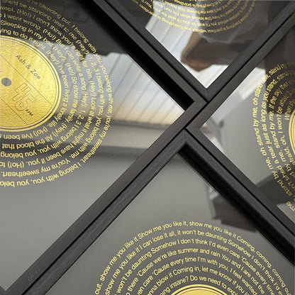 Personalized Vinyl Song Lyrics Metallic Gold Foil Print