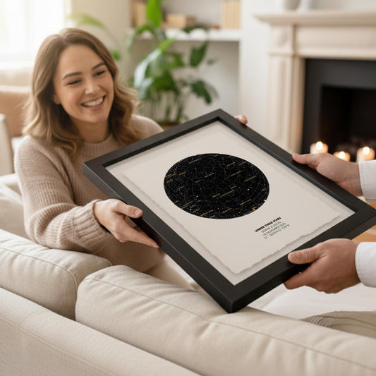 Personalized Star Map Print Print Float Mounted Frame