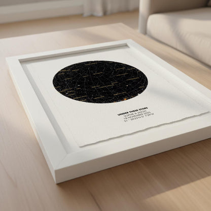 Personalized Star Map Print Print Float Mounted Frame
