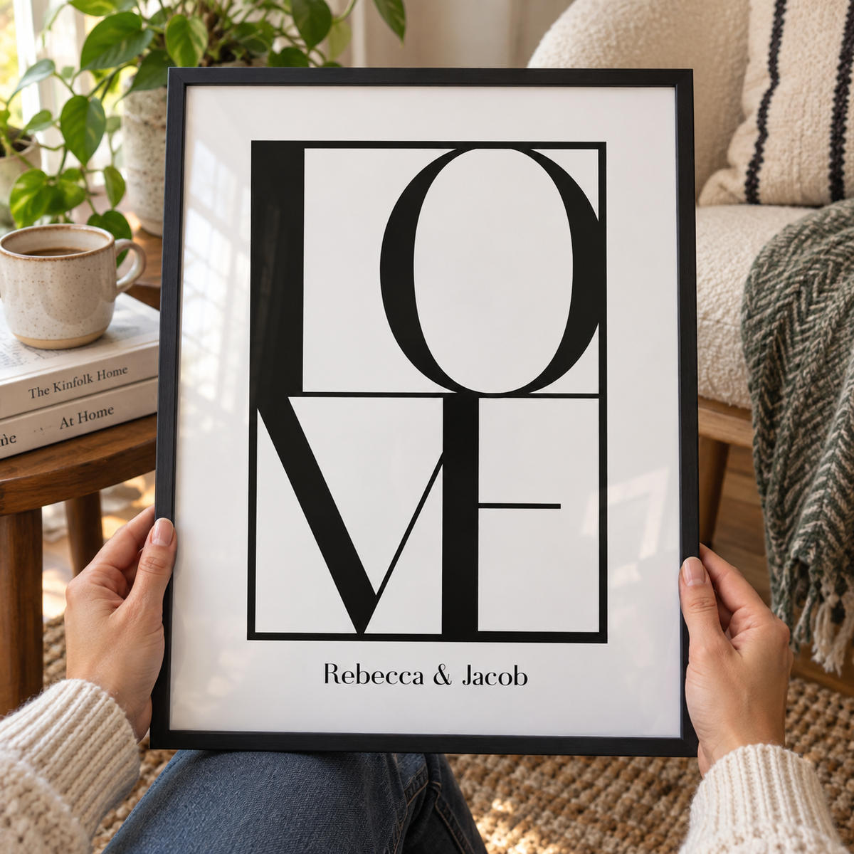 Personalized Love Print in a room setting